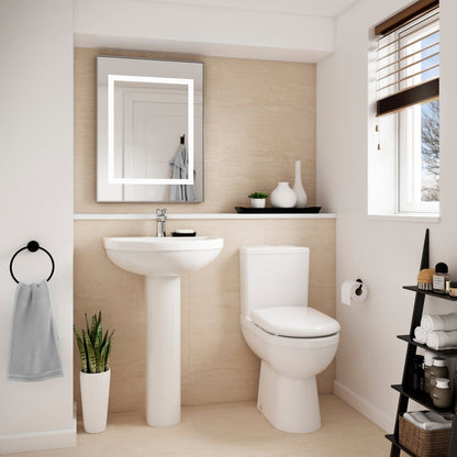 Nuie Ivo Comfort Height Pan & Cistern Contemporary White Vitreous China 850x350x640mm - JJ Building Materials
