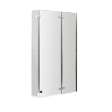 Nuie L-shaped Bath Screen Double Hinged Contemporary Chrome Aluminium 1400x812x38mm - JJ Building Materials