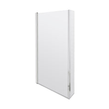 Nuie L-shaped Bath Screen Hinged Contemporary Chrome Aluminium 1430x795x150mm - JJ Building Materials
