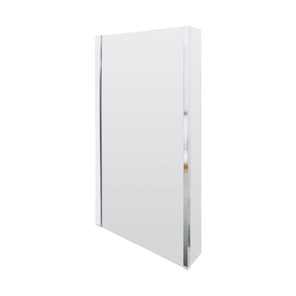 Nuie L-shaped Fixed Bath Screen Contemporary Chrome Aluminium 1400x815x150mm - JJ Building Materials