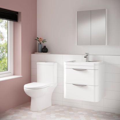 Nuie Lawton Close Coupled Wc Contemporary White Vitreous China 825x395x670mm - JJ Building Materials