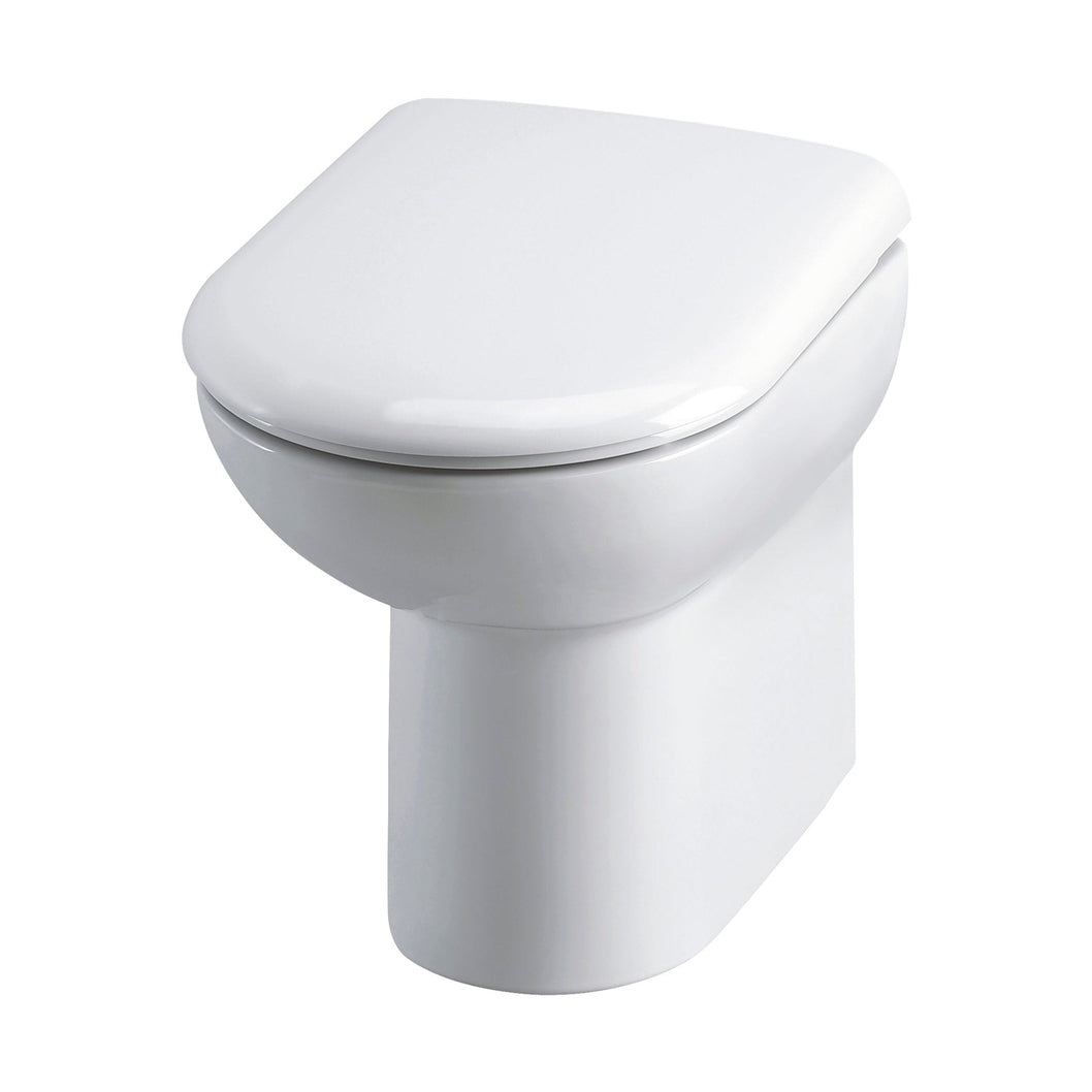 Nuie Lawton Comfort Height Back To Wall Pan Contemporary White Vitreous China 445x370x545mm - JJ Building Materials