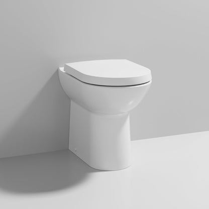 Nuie Lawton Comfort Height Back To Wall Pan Contemporary White Vitreous China 445x370x545mm - JJ Building Materials