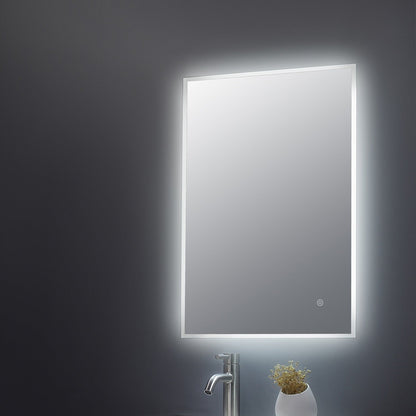 Nuie Led Touch Sensor 700 X 500 Ambient Mirror Contemporary Silver Aluminium 700x500x30mm - LQ602 - JJ Building Materials