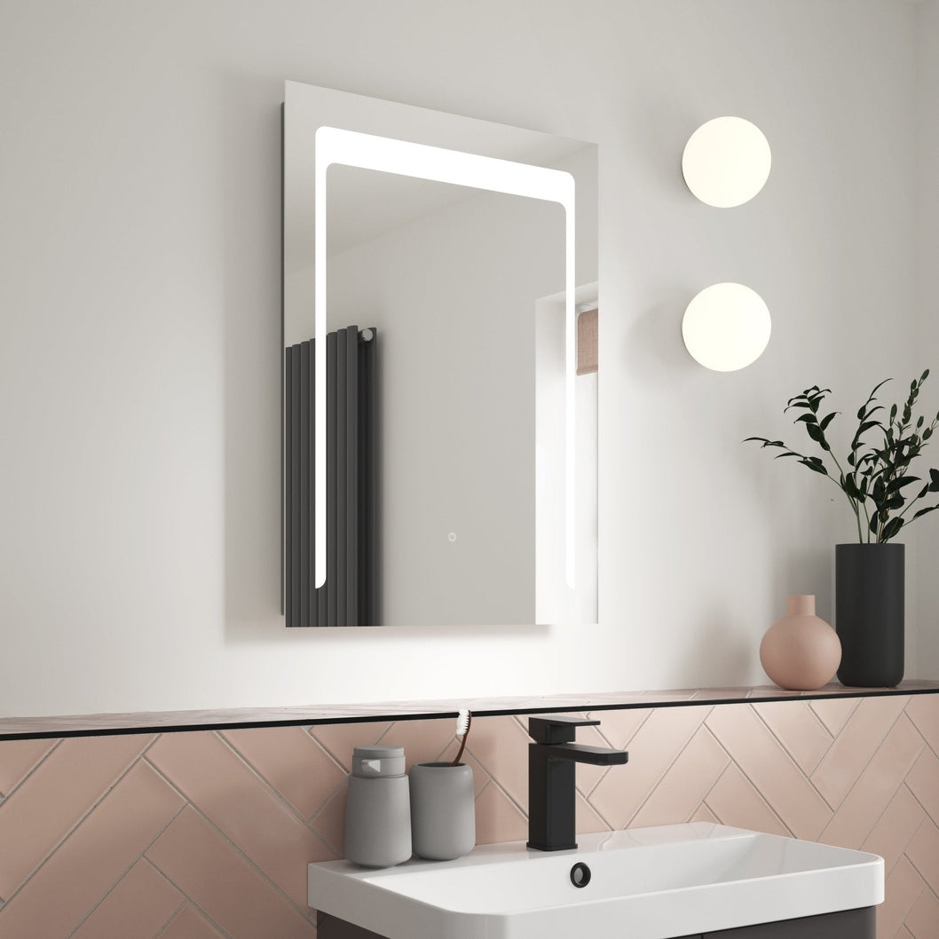 Nuie Led Touch Sensor 700 X 500 Led Mirror Contemporary Silver Aluminium 700x500x45mm - JJ Building Materials