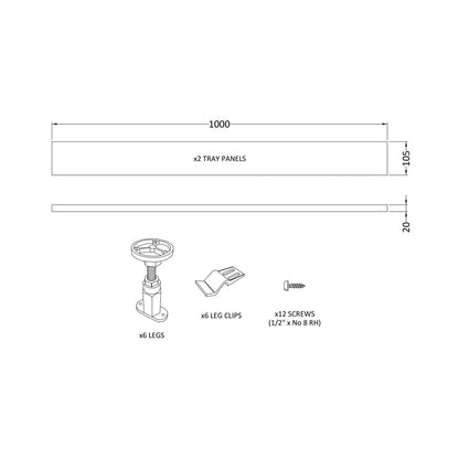 Nuie Leg Sets And Plinths Leg Set & Plinth Kit (1000 Plinth X 2) Contemporary European White ABS 12x105x12mm - JJ Building Materials