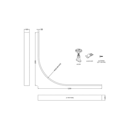 Nuie Leg Sets And Plinths Leg Set & Plinth Kit (900x900 Curved Plinth) Contemporary White ABS 12x1000x12mm - JJ Building Materials