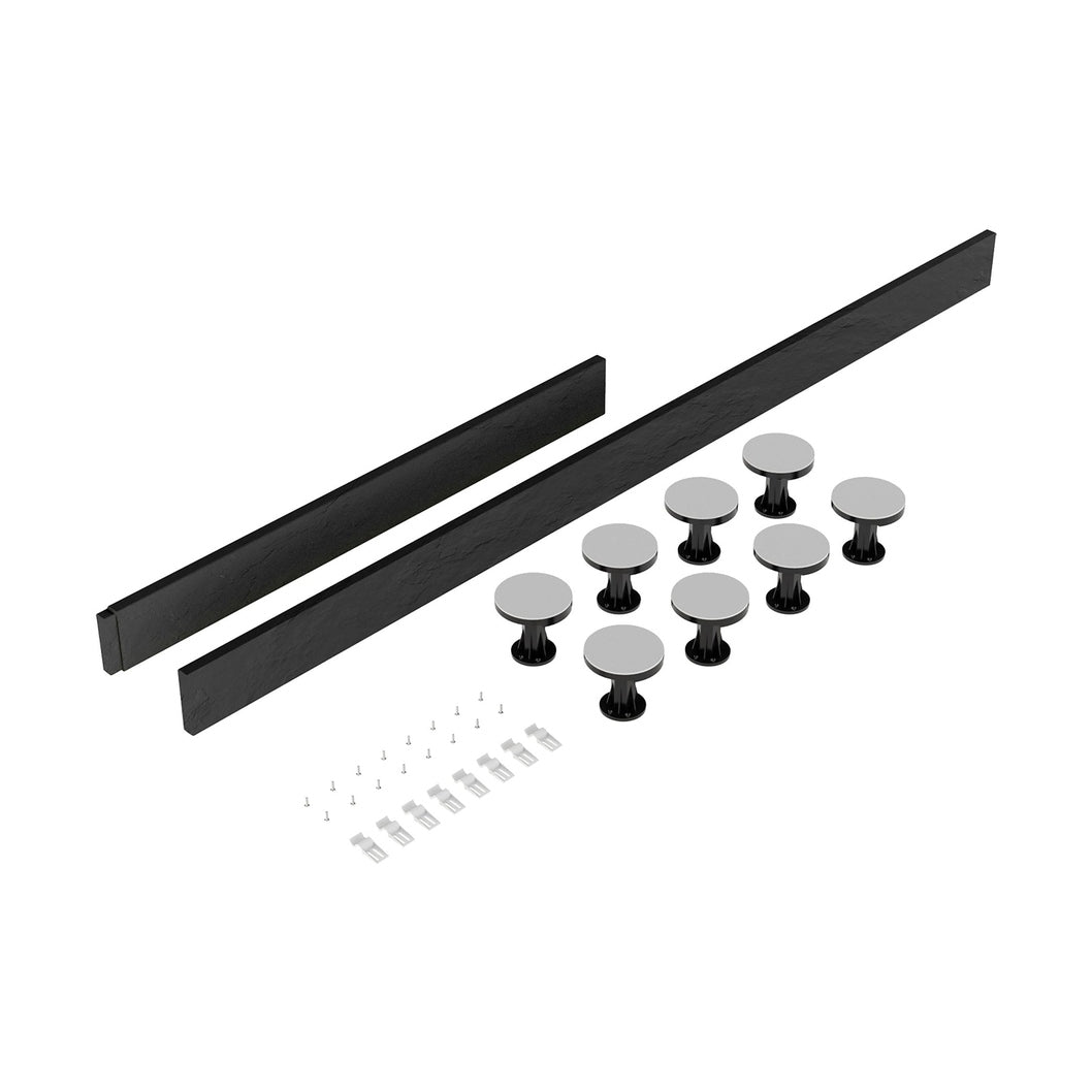 Nuie Leg Sets And Plinths Leg Set Suitable For 1100-1200 Rectangular Trays Contemporary Grey Slate ABS 105x105x20mm - JJ Building Materials