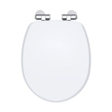 Nuie Legend Soft Close Wooden Toilet Seat Traditional Gloss White MDF Paint 58x371x455mm - JJ Building Materials