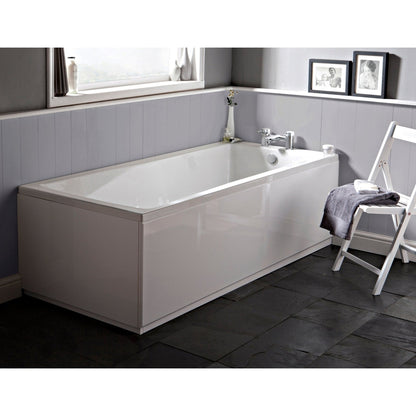 Nuie Linton Square Single Ended Bath 1700 X 700mm Contemporary European White Acrylic - JJ Building Materials