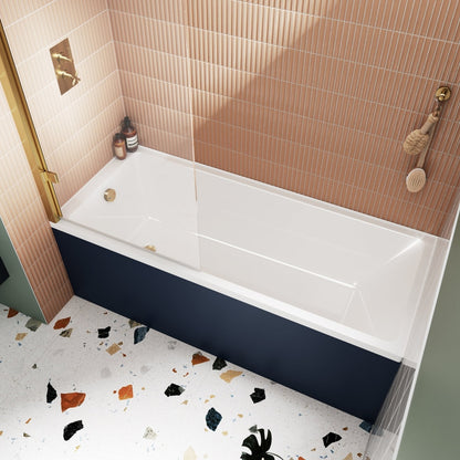 Nuie Linton Thin Edge Single Ended Bath 1700 X 700mm Contemporary White Acrylic - JJ Building Materials