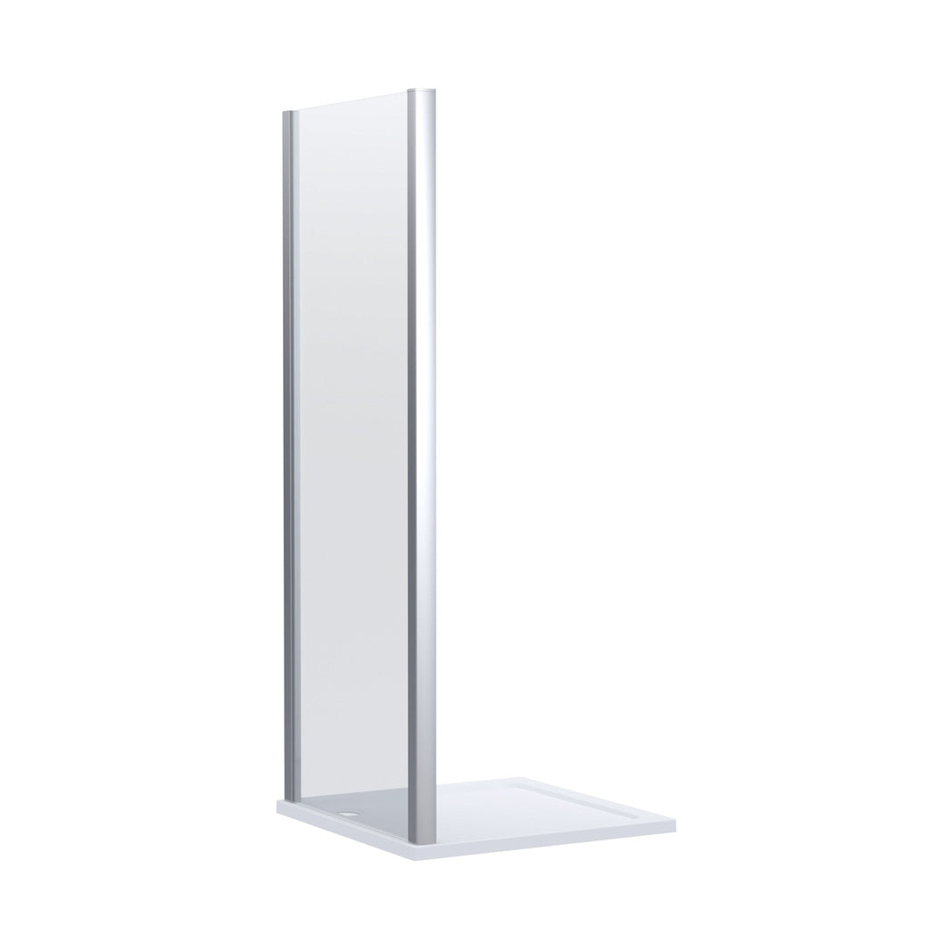 Nuie Lucie 1000mm Side Panel - Chrome Contemporary Aluminium,glass 1900x990x31mm - JJ Building Materials
