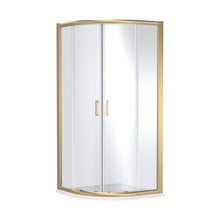 Nuie Lucie 1000mm X 1000mm Quadrant - Brushed Brass Contemporary Aluminium,glass 1900x980x980mm - JJ Building Materials