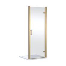 Nuie Lucie 800mm Hinged Shower Door- Brushed Brass Contemporary Aluminium,glass 1900x790x31mm - JJ Building Materials