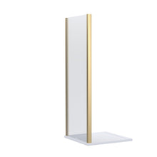 Nuie Lucie 900mm Side Panel - Brushed Brass Contemporary Aluminium,glass 1900x890x31mm - JJ Building Materials