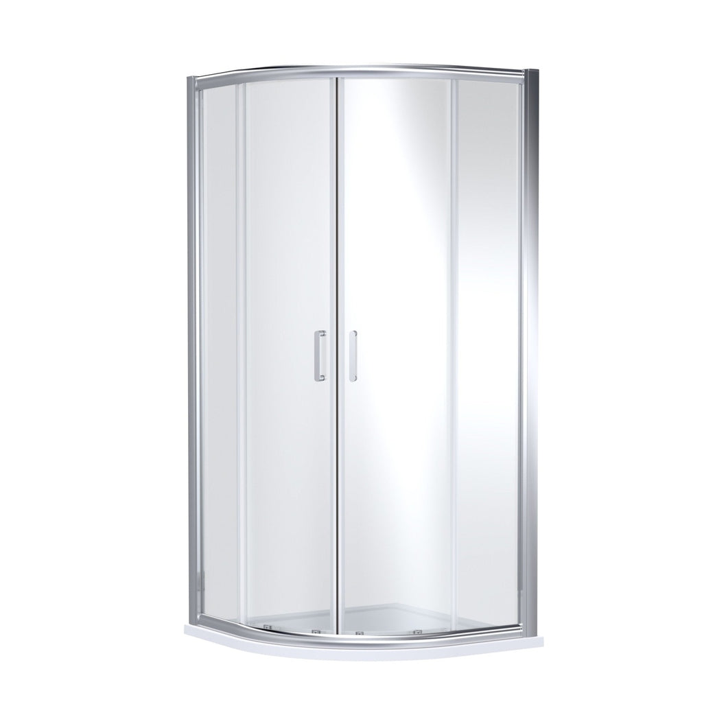 Nuie Lucie 900mm X 900mm Quadrant - Chrome Contemporary Aluminium,glass 1900x880x880mm - JJ Building Materials