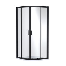 Nuie Lucie 900mm X 900mm Quadrant - Matt Black Contemporary Aluminium,glass 1900x880x880mm - JJ Building Materials