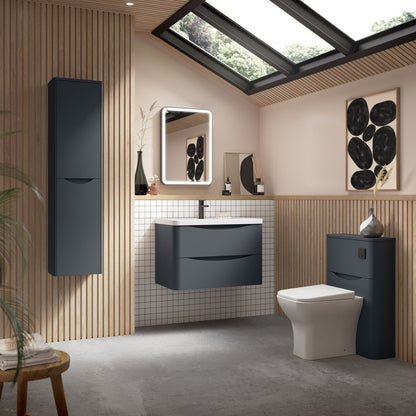 Nuie Lunar 550mm Wc Unit Contemporary Soft Black MFC Painted Matt 800x550x205mm - JJ Building Materials