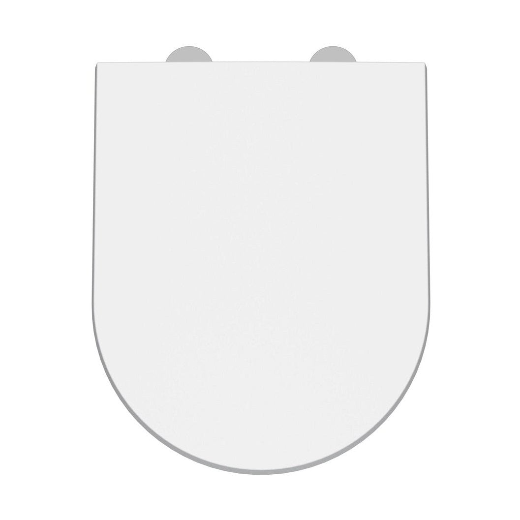 Nuie Luxury D Shaped Toilet Seat Contemporary White Stainless Steel Nylon,urea 40x370x450mm - JJ Building Materials