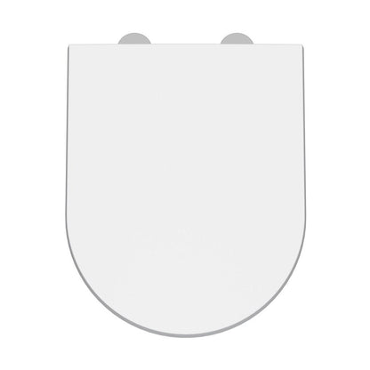Nuie Luxury D Shaped Toilet Seat Contemporary White Stainless Steel Nylon,urea 40x370x450mm - JJ Building Materials