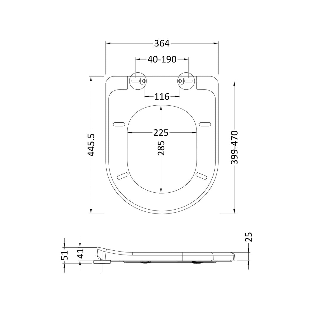 Nuie Luxury Soft Close Toilet Seat Contemporary White Polypropylene,urea 48x366x453mm - JJ Building Materials