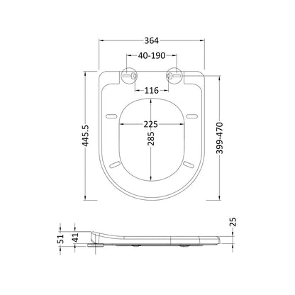 Nuie Luxury Soft Close Toilet Seat Contemporary White Polypropylene,urea 48x366x453mm - JJ Building Materials