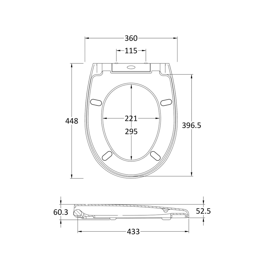 Nuie Luxury Soft Close Toilet Seat Contemporary White Stainless Steel Nylon,urea 50x360x450mm - JJ Building Materials