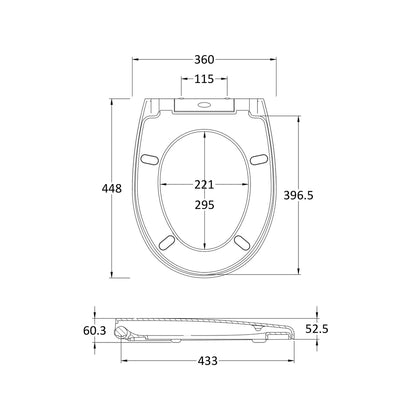 Nuie Luxury Soft Close Toilet Seat Contemporary White Stainless Steel Nylon,urea 50x360x450mm - JJ Building Materials