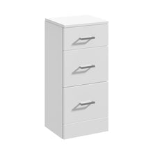 Nuie Mayford 3 Drawer Unit Contemporary Gloss White MFC Painted Gloss 766x350x330mm - JJ Building Materials