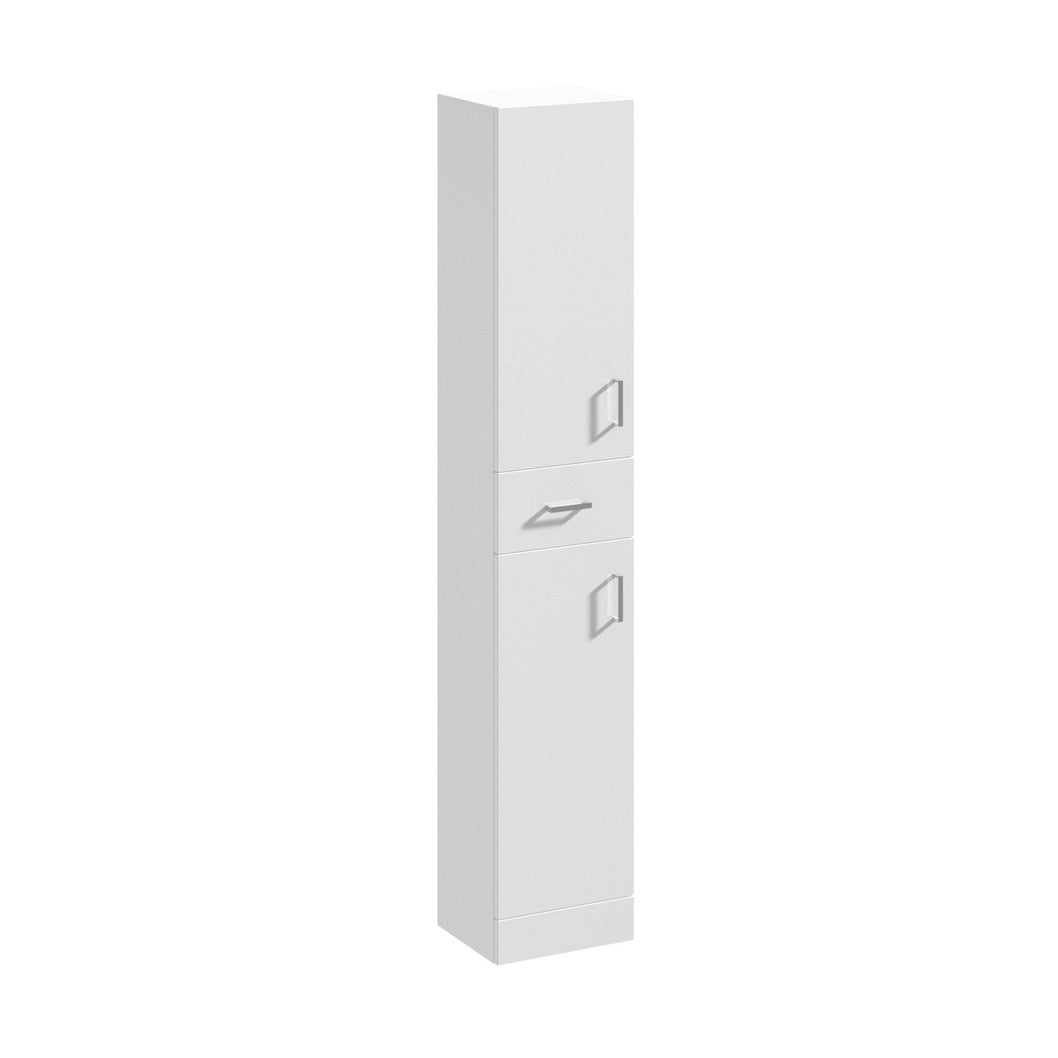 Nuie Mayford 350mm Tall Unit Contemporary Gloss White MFC Painted Gloss 1902x350x300mm - JJ Building Materials