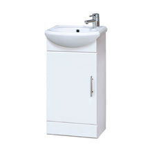 Nuie Mayford 420mm Cabinet & Basin Contemporary White MFC Painted Gloss 780x400x200mm - JJ Building Materials