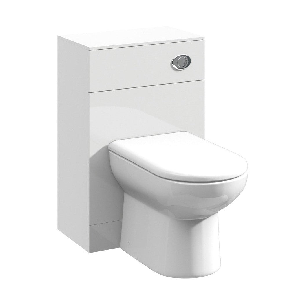 Nuie Mayford 500mm Wc Unit Contemporary Gloss White MFC Painted Gloss 766x500x330mm - JJ Building Materials