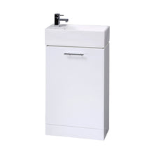 Nuie Mayford White Compact Cabinet & Basin Contemporary Gloss White MFC Painted Gloss 835x485x243mm - JJ Building Materials