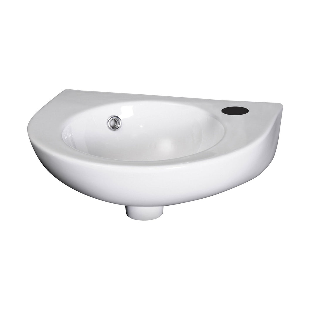Nuie Melbourne 450mm Wall Hung Basin Contemporary White Vitreous China 165x430x345mm - JJ Building Materials