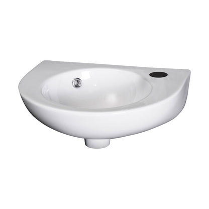 Nuie Melbourne 450mm Wall Hung Basin Contemporary White Vitreous China 165x430x345mm - JJ Building Materials