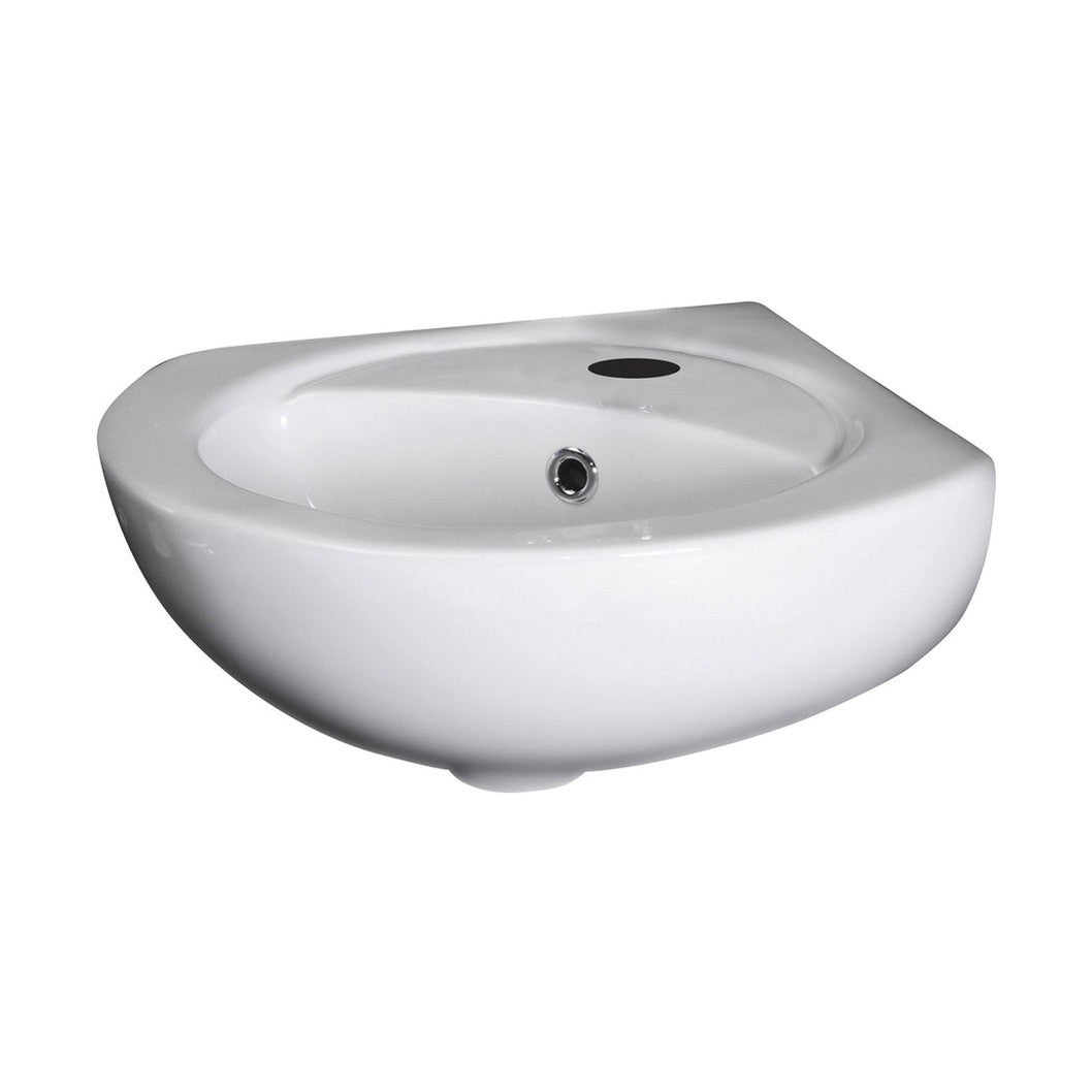 Nuie Melbourne Corner Wall Hung Basin Contemporary White Vitreous China 165x450x445mm - JJ Building Materials