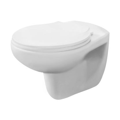 Nuie Melbourne Wall Hung Pan Contemporary White Vitreous China 360x355x515mm - JJ Building Materials