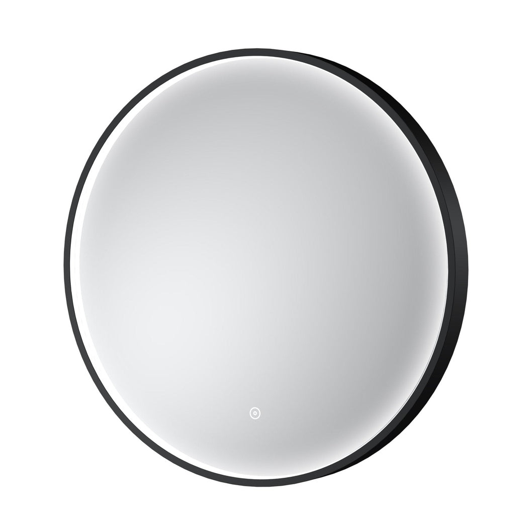 Nuie Mensa Black Frame Led Mirror - 600mm Contemporary Aluminium 600x600x47mm - JJ Building Materials