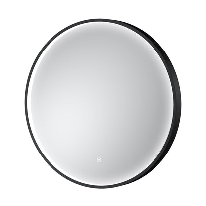 Nuie Mensa Black Frame Led Mirror - 600mm Contemporary Aluminium 600x600x47mm - JJ Building Materials