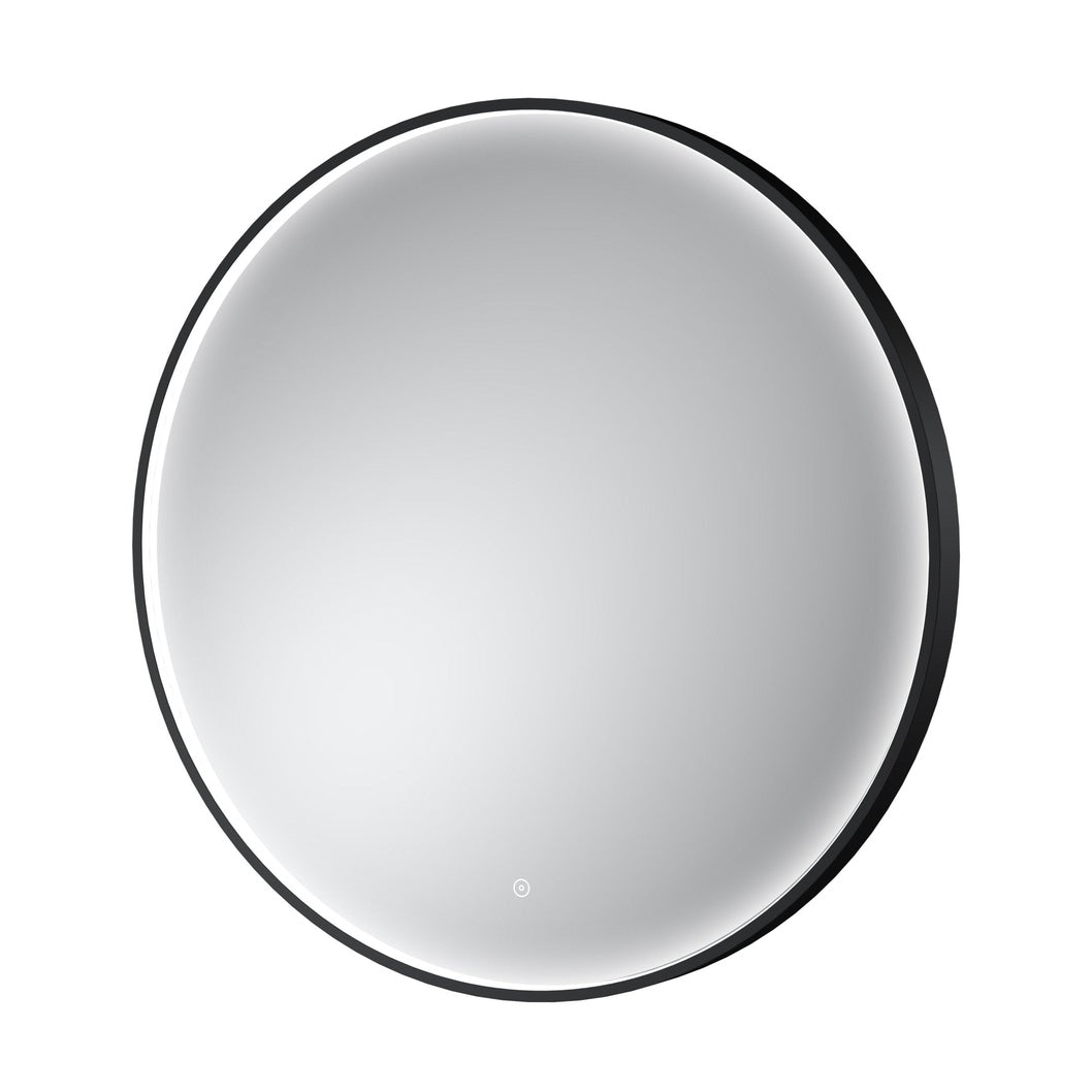 Nuie Mensa Black Frame Led Mirror - 800mm Contemporary Aluminium 800x800x47mm - JJ Building Materials