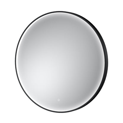 Nuie Mensa Black Frame Led Mirror - 800mm Contemporary Aluminium 800x800x47mm - JJ Building Materials