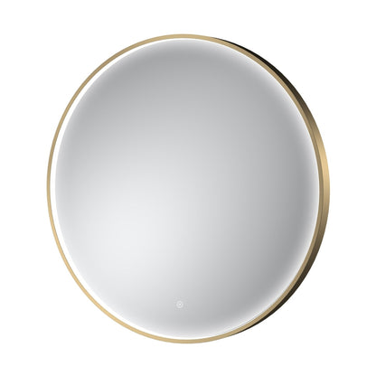 Nuie Mensa Brushed Brass Frame Led Mirror - 800mm Contemporary Aluminium 800x800x47mm - JJ Building Materials