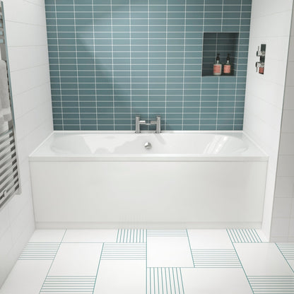 Nuie Otley Round Double Ended Bath 1800 X 800mm Contemporary White Acrylic - JJ Building Materials