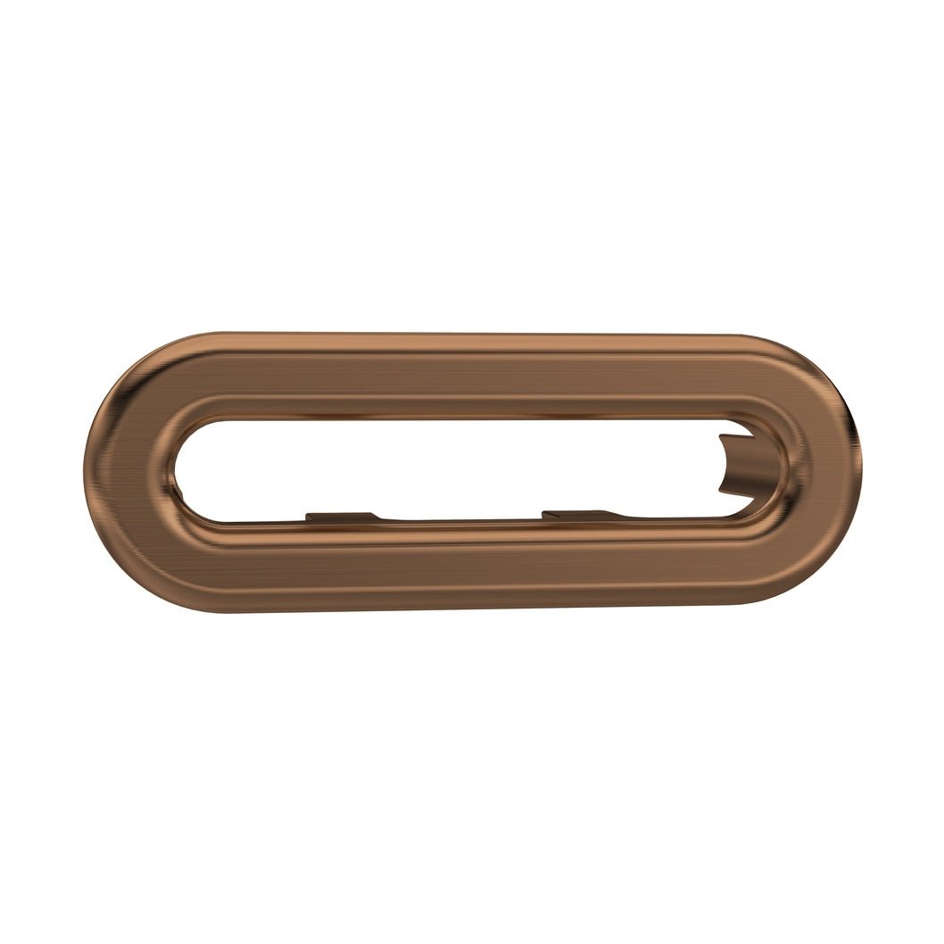 Nuie Oval Overflow Cover Contemporary Brushed Bronze ABS 19x54x10mm - JJ Building Materials