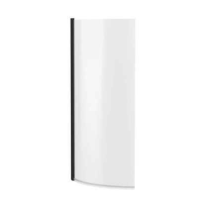 Nuie P-bath Screen Contemporary Matt Black Aluminium 1430x715x185mm - JJ Building Materials