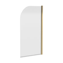 Nuie Pacific Round Bath Screen Contemporary Brushed Brass Aluminium 1430x790x24mm - JJ Building Materials