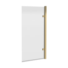 Nuie Pacific Square Hinged Bath Screen Contemporary Brushed Brass Aluminium 1520x830x24mm - JJ Building Materials