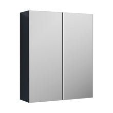 Nuie Parade 600mm Mirror Unit (50/50) Contemporary Soft Black MFC Painted Matt 715x600x182mm - JJ Building Materials