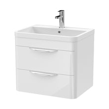 Nuie Parade 600mm Wall Hung Vanity & Polymarble Basin Contemporary Gloss White MFC Smooth Matt,polymarble 540x600x450mm - JJ Building Materials