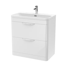 Nuie Parade 800mm Floor Standing Vanity & Thin Edge Ceramic Basin Contemporary Gloss White Ceramic,MFC Smooth Matt - JJ Building Materials